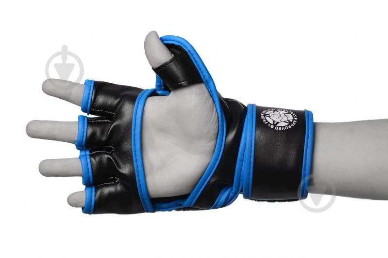 Перчатки для MMA PowerPlay р. L PP_3058 черный с синим - фото 4 Перчатки для MMA PowerPlay р. L PP_3058 черный с синим - фото 4