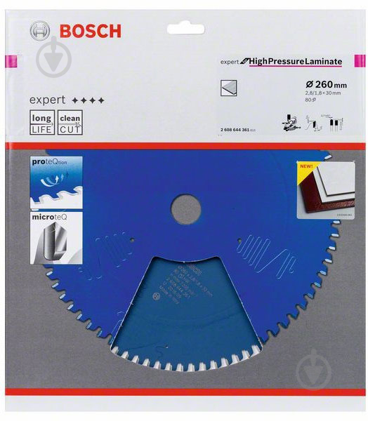 Пиляльний диск Bosch Expert for High Pressure Laminate 260x30x2,8 Z80 2608644361 - фото 2