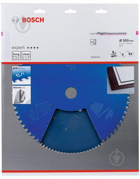 Пиляльний диск Bosch Expert for High Pressure Laminate 300x30x3,2 Z96 2608644362 - фото 2