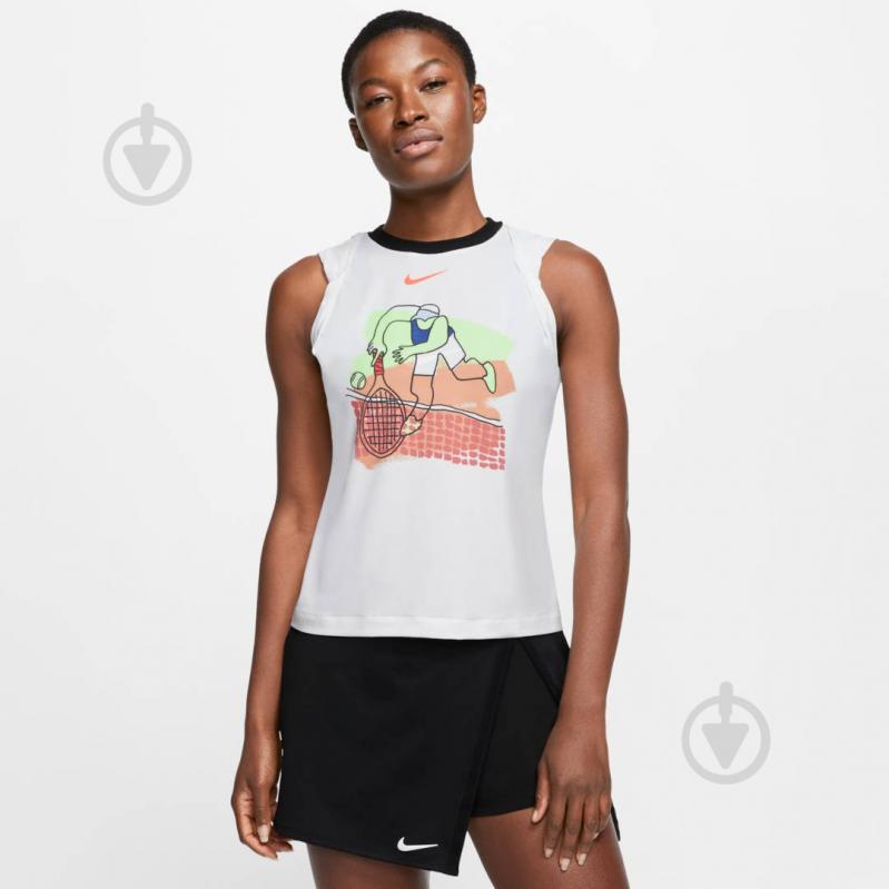 Футболка Nike W NKCT DRY TANK PS NT CI9324-100 р.L белый - фото 4