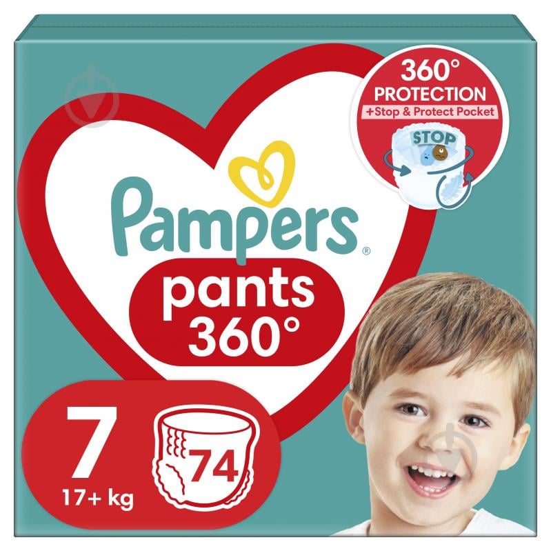 Подгузники-трусики Pampers 7 17+ кг 74 шт. - фото 1