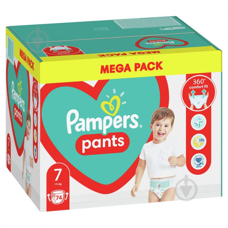 Подгузники-трусики Pampers 7 17+ кг 74 шт. - фото 3