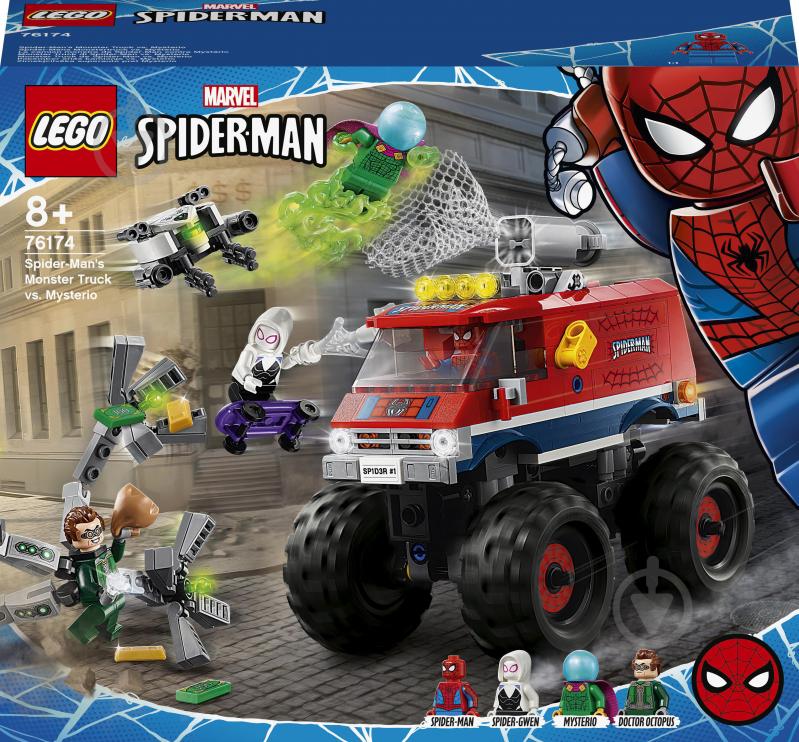 Конструктор LEGO Super Heroes Marvel Грузовик-монстр Человека-Паука против Мистерио 76174 - фото 1