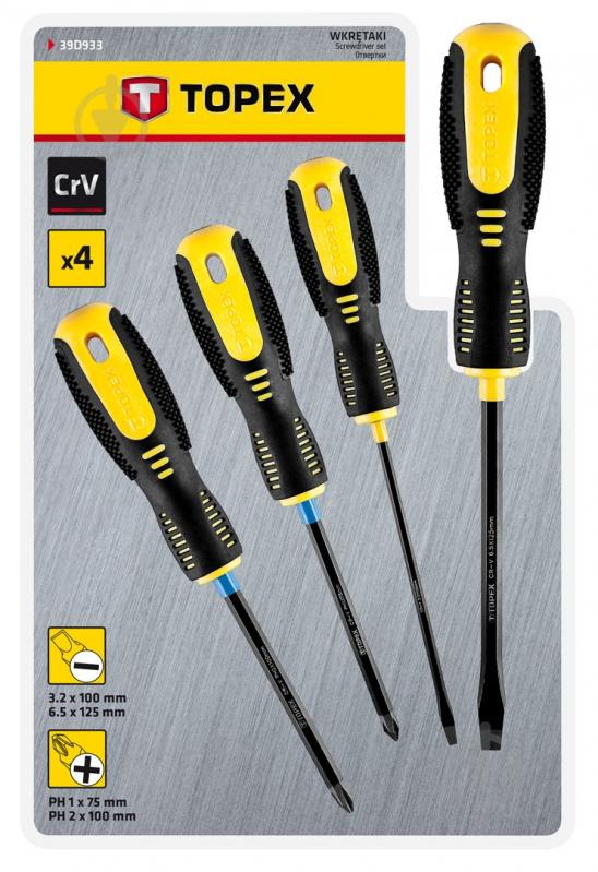 Набор отверток Topex 4 шт 39D933 - фото 2 Набор отверток Topex 4 шт 39D933 - фото 2