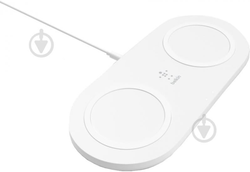 Зарядний пристрій Belkin Dual Pads Wireless Charging Qi 15W (WIZ008VFWH) - фото 1