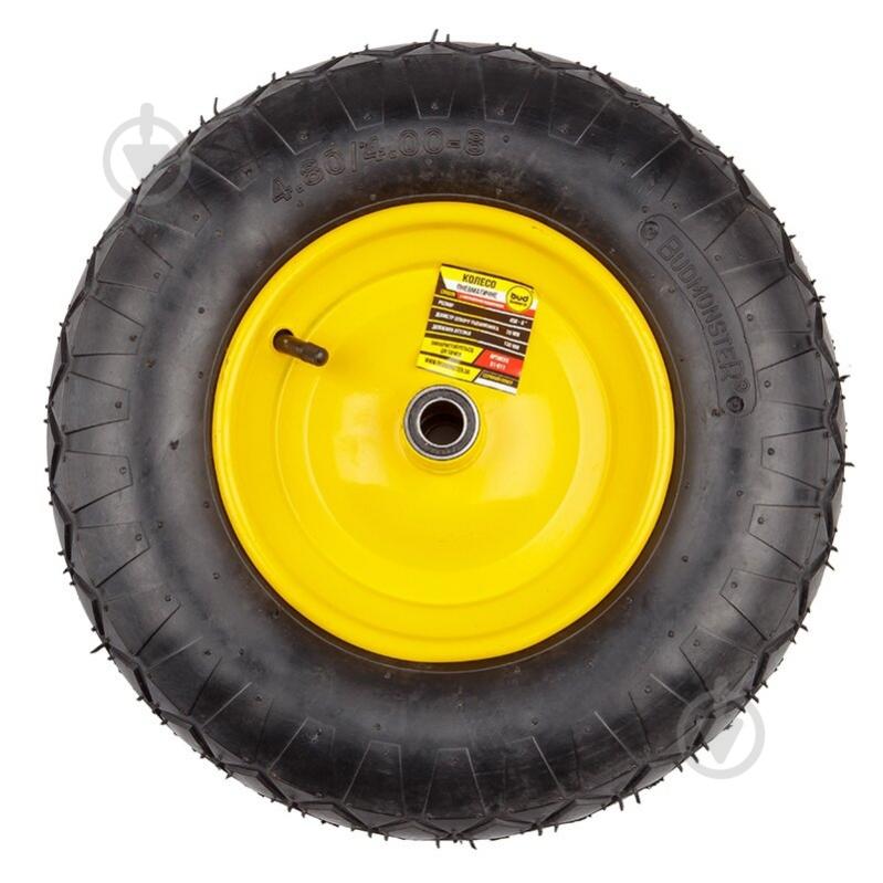 Колесо пневматическое Budmonster для тачки 4.00-8 (4.00x8) (01-049) 380 мм 57019 - фото 1