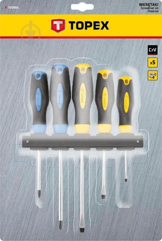 Набір викруток Topex 5 шт 39D885 - фото 2 Набір викруток Topex 5 шт 39D885 - фото 2