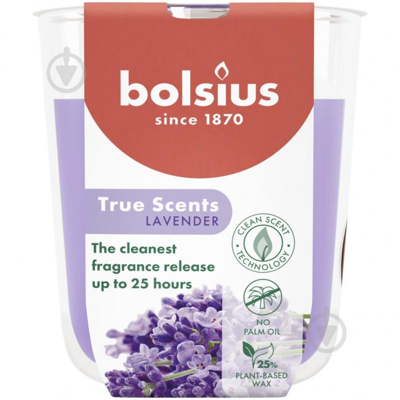 Свеча ароматическая Bolsius TRUE SCENTS в стекле 80/73 аромат Лаванда - фото 1