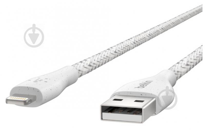 Кабель Belkin DuraTeк Plus Lightning to USB-A Cable with Strap 3 м белый (F8J236BT10-WHT) - фото 5