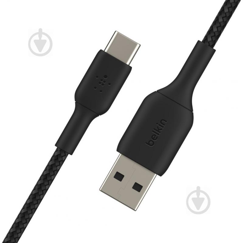 Кабель Belkin Braided USB-C to USB-A Cable 1 м черный (CAB002BT1MBK) - фото 3