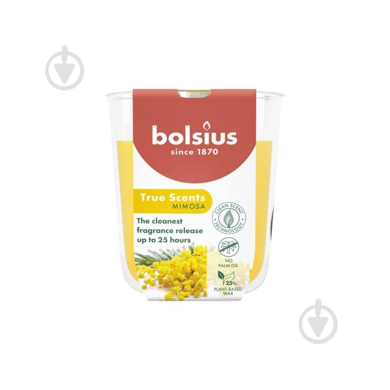 Свічка ароматична Bolsius TRUE SCENTS в склі 80/73 аромат Мімоза - фото 1