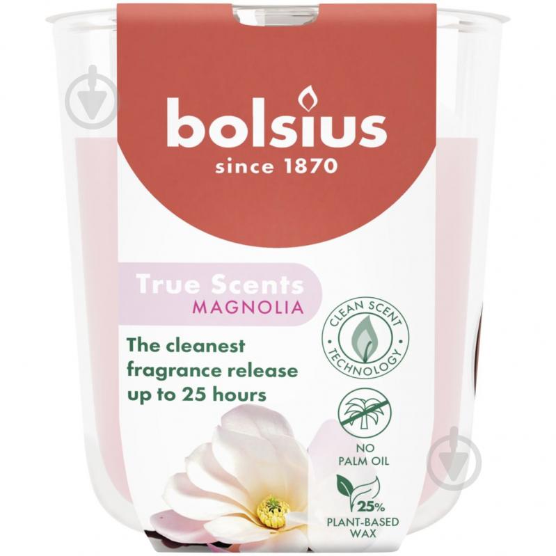 Свеча ароматическая Bolsius TRUE SCENTS в стекле 80/73 аромат Магнолия - фото 1