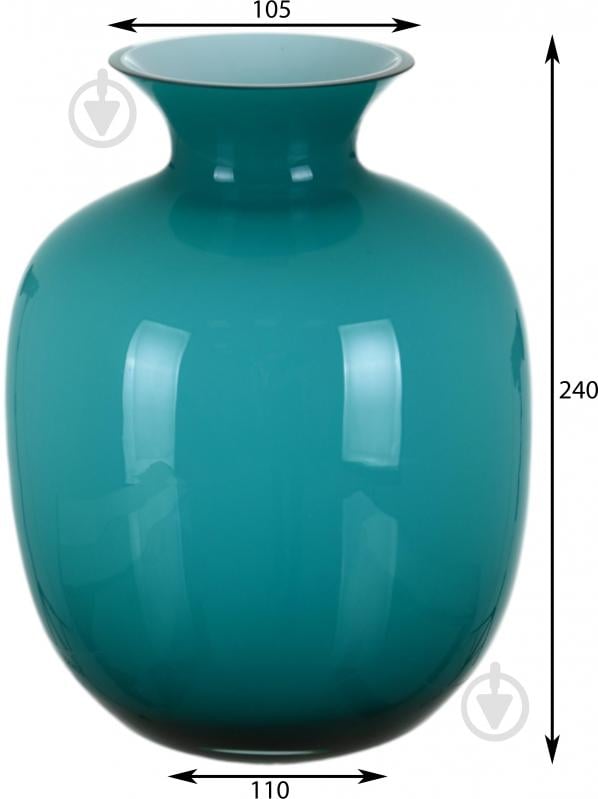 Ваза скляна Wrzesniak Glassworks Opal 24 см блакитна 17-10494A - фото 2