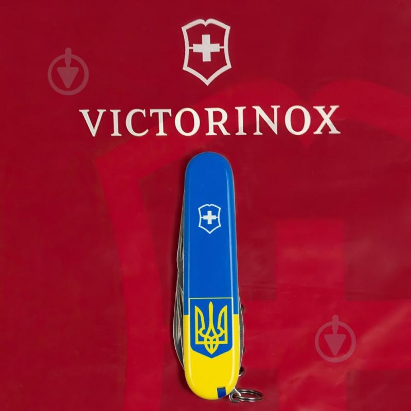 Ніж швейцарський Victorinox SPARTAN UKRAINE Герб на прапорі верт. (12 інстр) Vx13603.7_T3030p - фото 9