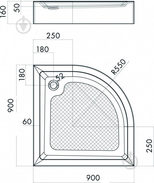 Піддон душовий Invena 90х90х16 см AK-80-093 - фото 3