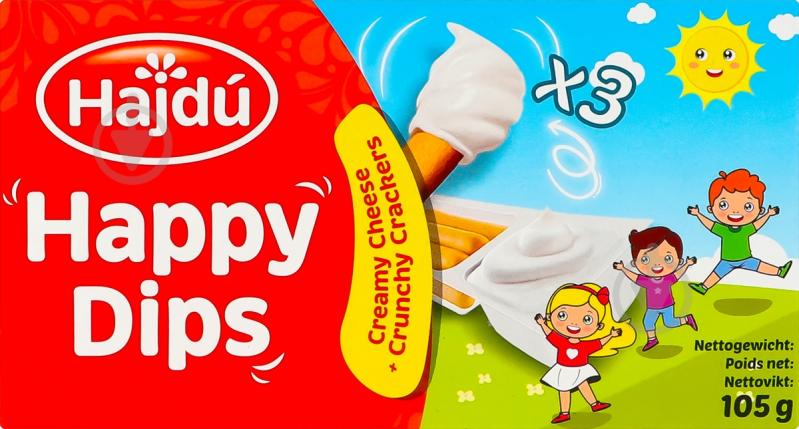 Сыр Hajdu «Happy dips» с хлебными палочками Грисини 35% 105 г (35г*3шт) - фото 2