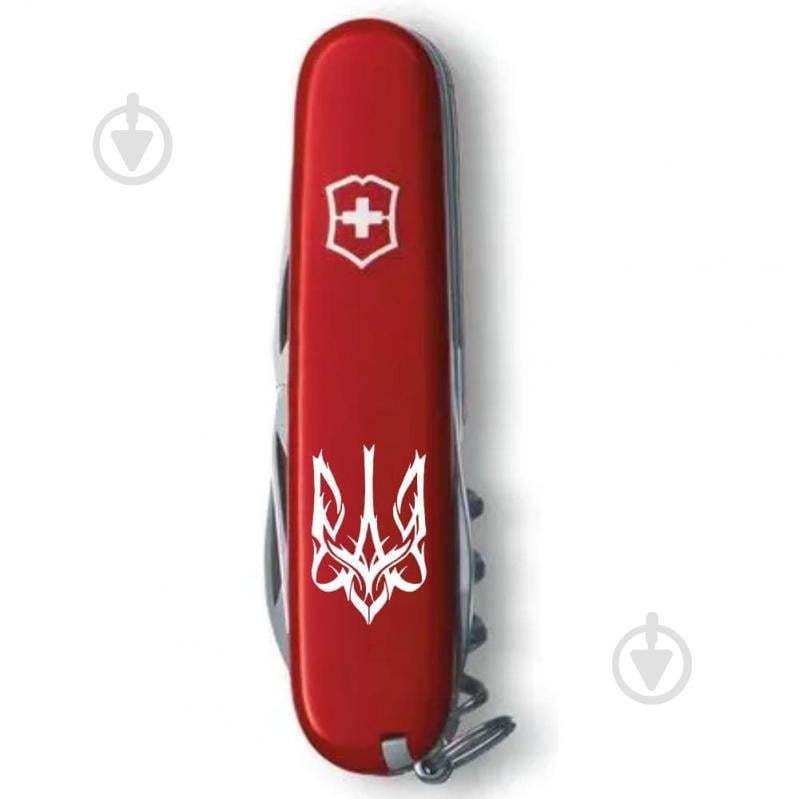 Нож швейцарский Victorinox SPARTAN UKRAINE Трезубец готический белый (12 инстр) Vx13603_T0630u - фото 4