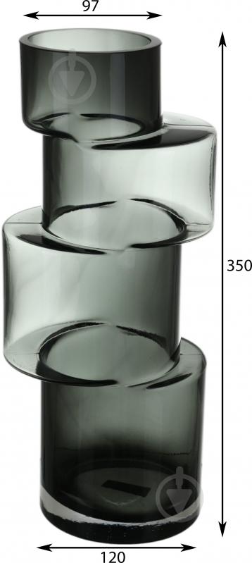 Ваза скляна Wrzesniak Glassworks Meleta 35 см чорна 17-11016 - фото 2