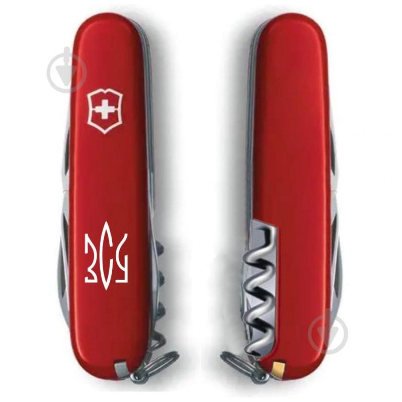 Ніж швейцарський Victorinox SPARTAN UKRAINE Тризуб ЗСУ білий (12 інстр) Vx13603_T0390u - фото 2