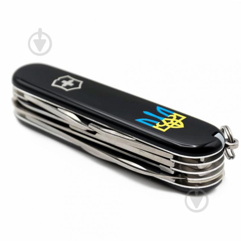 Ніж швейцарський Victorinox HUNTSMAN UKRAINE Тризуб синьо-жовт. Vx13713.3_T0016u - фото 2