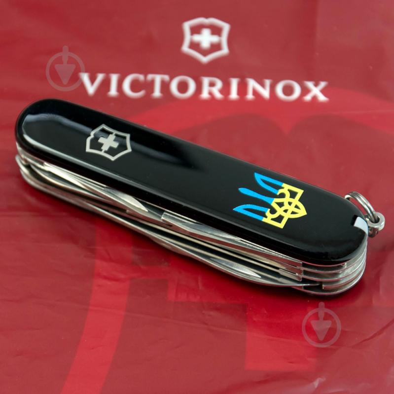 Ніж швейцарський Victorinox HUNTSMAN UKRAINE Тризуб синьо-жовт. Vx13713.3_T0016u - фото 5