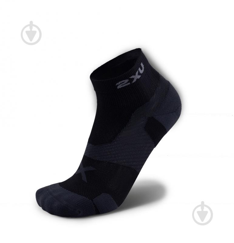 Шкарпетки 2XU VECTR CUSHION 1/4 CREW SOCKS UA5048e_BLK/TTM р.XL чорний - фото 1