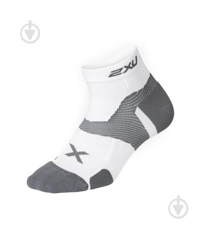 Носки 2XU VECTR CUSHION 1/4 CREW SOCKS UA5048e_WHT/GRY р.XL белый - фото 1