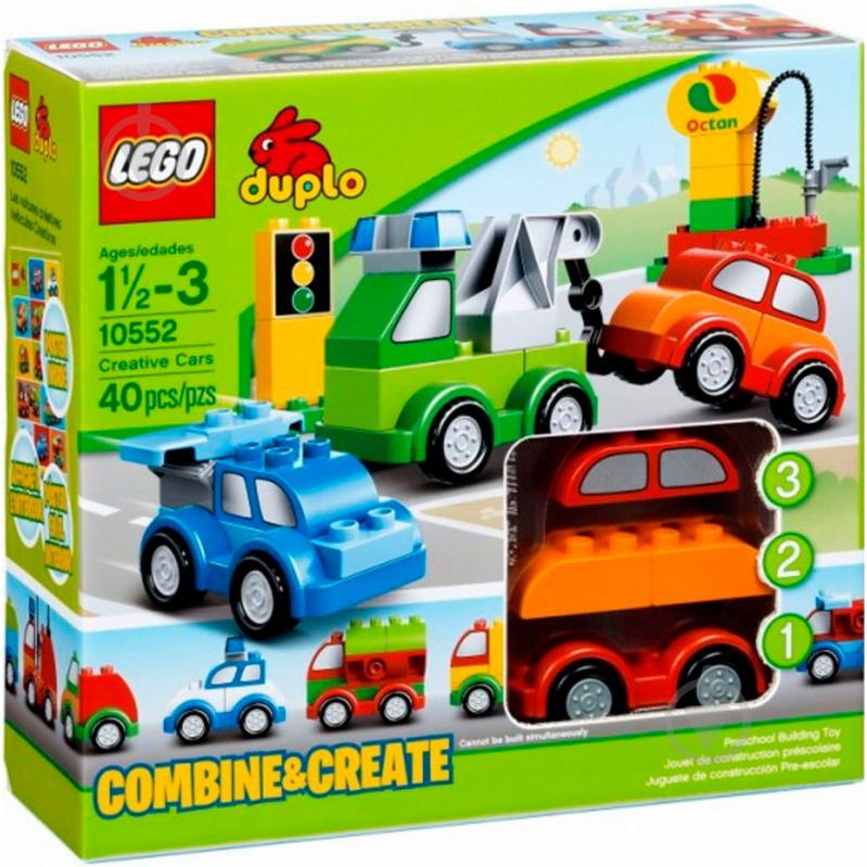 Конструктор LEGO DUPLO Машинки-трансформери 10552 - фото 1 Конструктор LEGO DUPLO Машинки-трансформери 10552 - фото 1