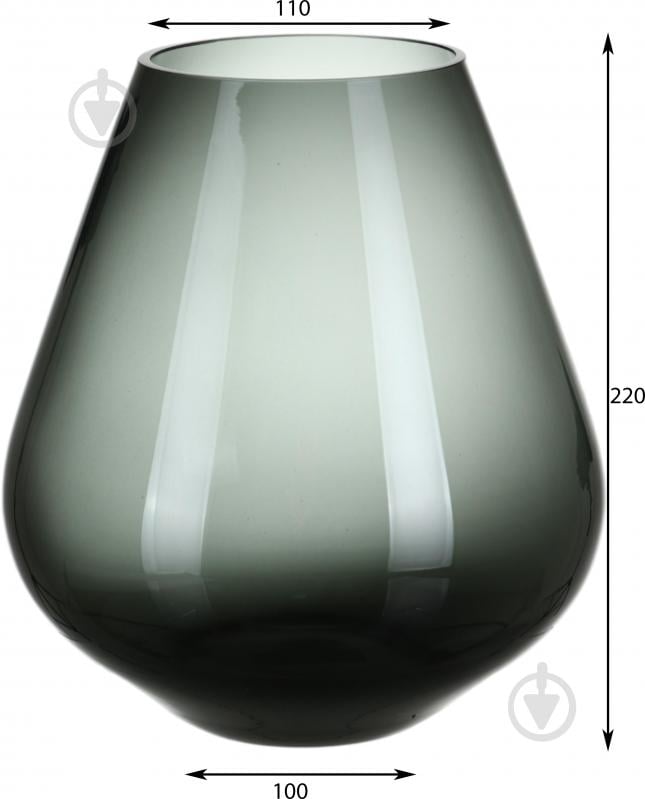 Ваза скляна Wrzesniak Glassworks Optic 22 см сіра 17-9493A - фото 2