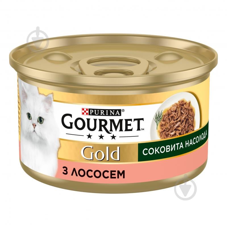 Консерва для котів Purina Gold з лососем 85 г - фото 1