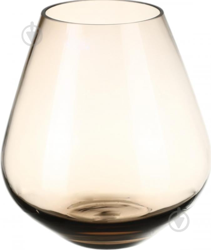 Ваза скляна Wrzesniak Glassworks Optic 22 см коричнева 17-9493A - фото 1