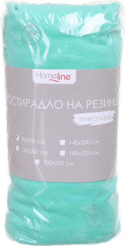 Простынь на резинке трикотажное 90x200 см ментоловый Home Line - фото 3