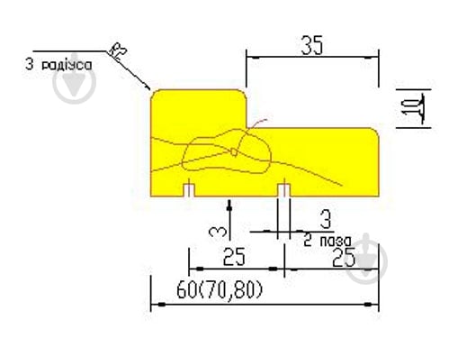 Стійка ЦБМ Осмолода дверної коробки 28x70x2050 мм 2050x70 мм - фото 3