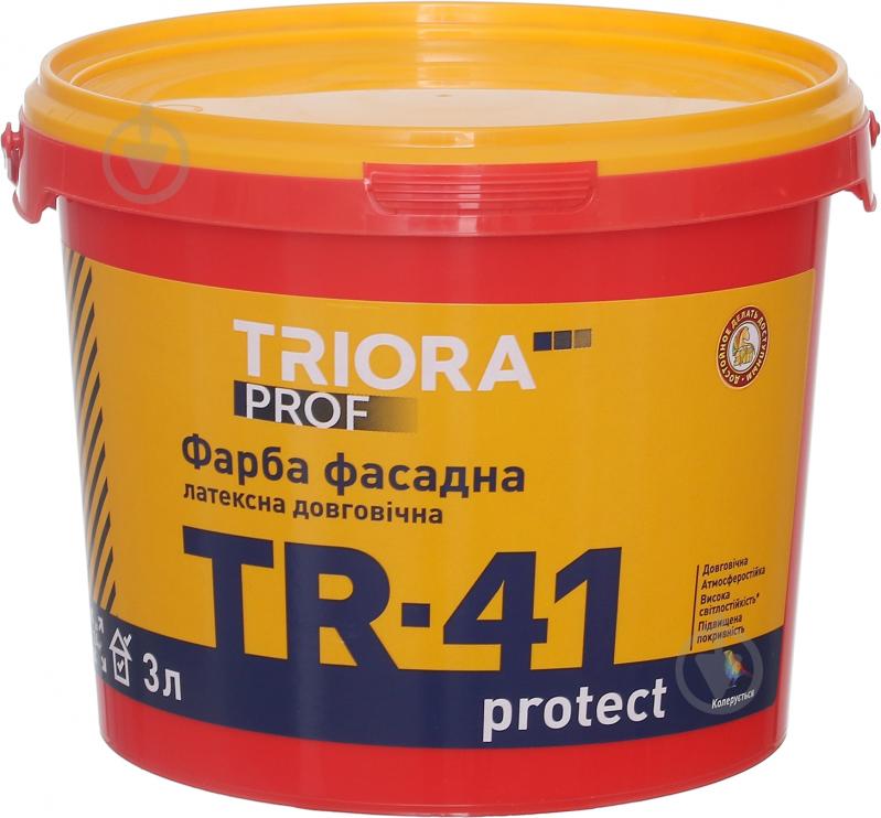 Краска латексная водоэмульсионная Triora TR-41 protect мат белый 3 л - фото 1