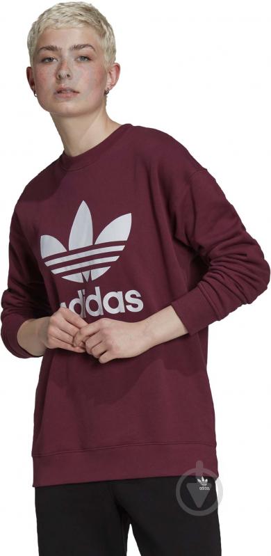 Світшот Adidas TRF CREW SWEAT H33579 р. 34 бордовий - фото 2