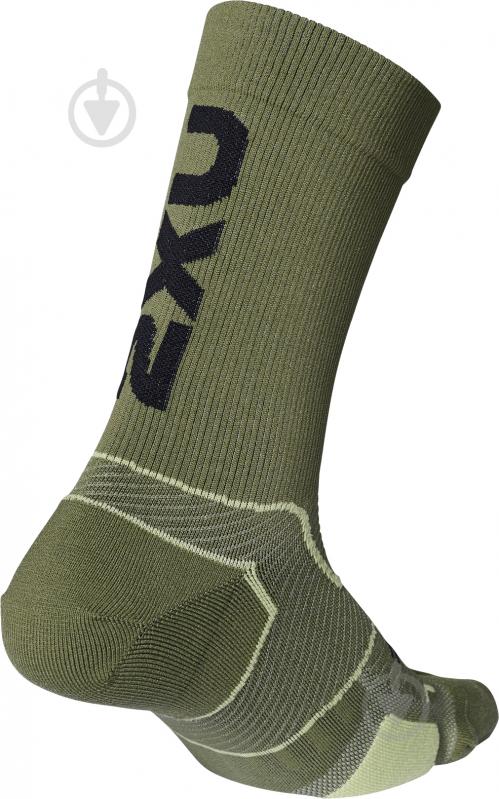 Шкарпетки 2XU Vectr Cushion Crew Socks UA5053e_HTG/BLK р.M зелений - фото 2