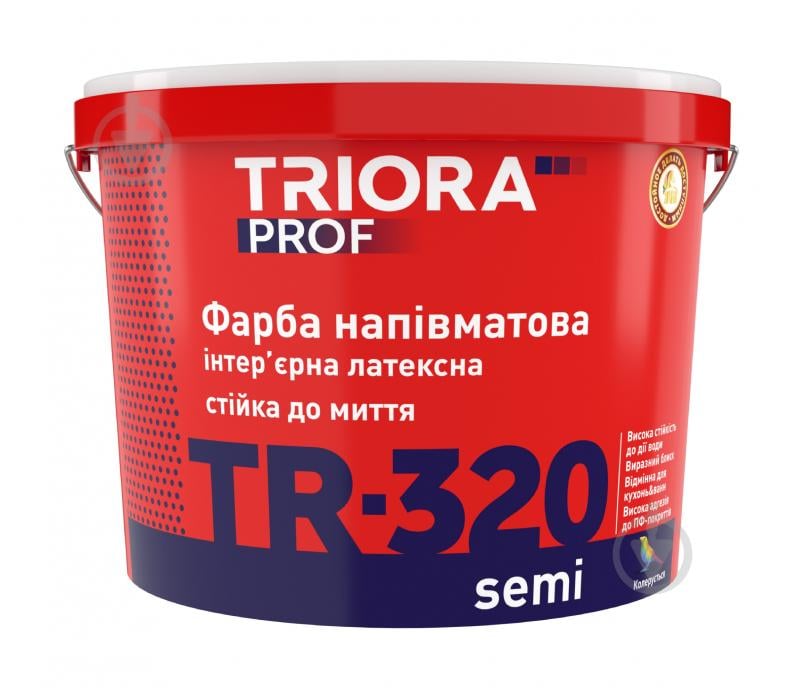 Фарба латексна водоемульсійна Triora TR-320 semi напівмат білий 3 л - фото 1 Фарба латексна водоемульсійна Triora TR-320 semi напівмат білий 3 л - фото 1