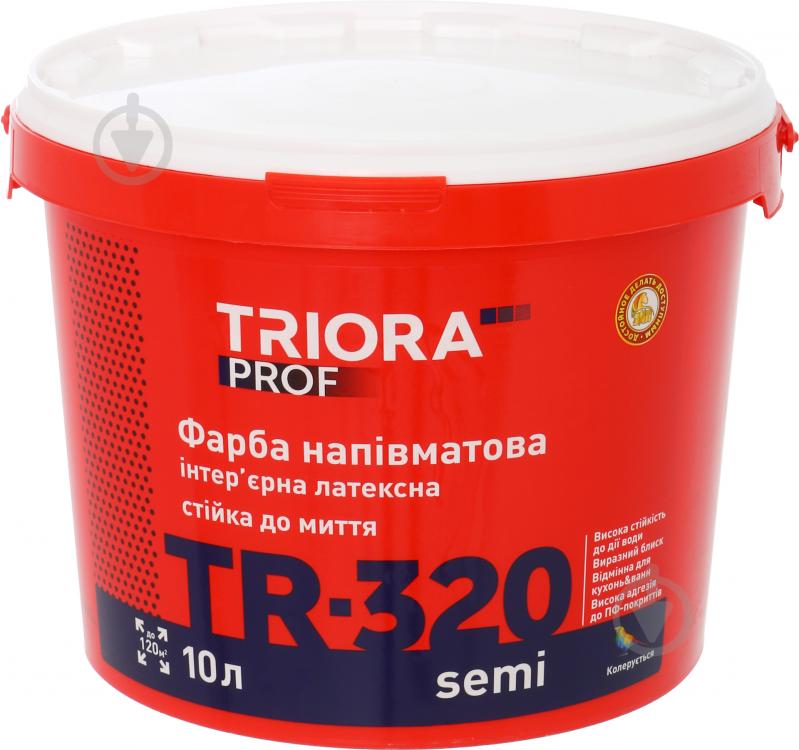 Краска латексная водоэмульсионная Triora TR-320 semi полумат белый 10 л - фото 1