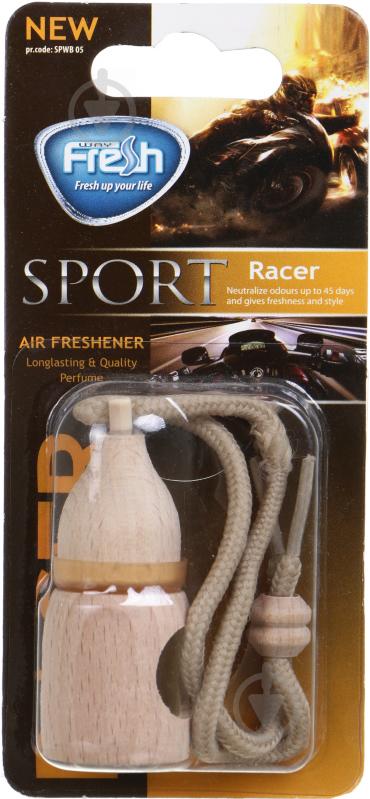 Ароматизатор підвісний FRESHWAY Sport Wood (Гонщик) Racer 5 мл - фото 1