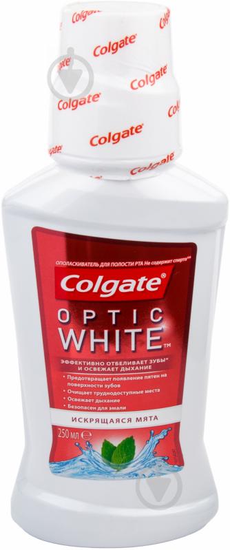 Ополіскувач для ротової порожнини Colgate Optic White Іскриста М'ята 250 мл - фото 1