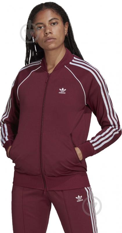 Джемпер Adidas SST TRACKTOP PB H34594 р. 34 бордовый - фото 2