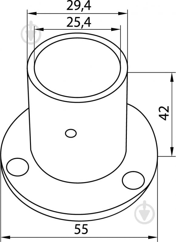 Фланець для труби DC d25 мм R-11M високий h41 мм - фото 2