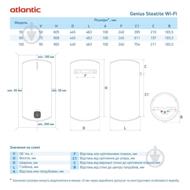 Бойлер Atlantic Steatite Genius WI-FI VM 080 D400S-3E-CW - фото 3