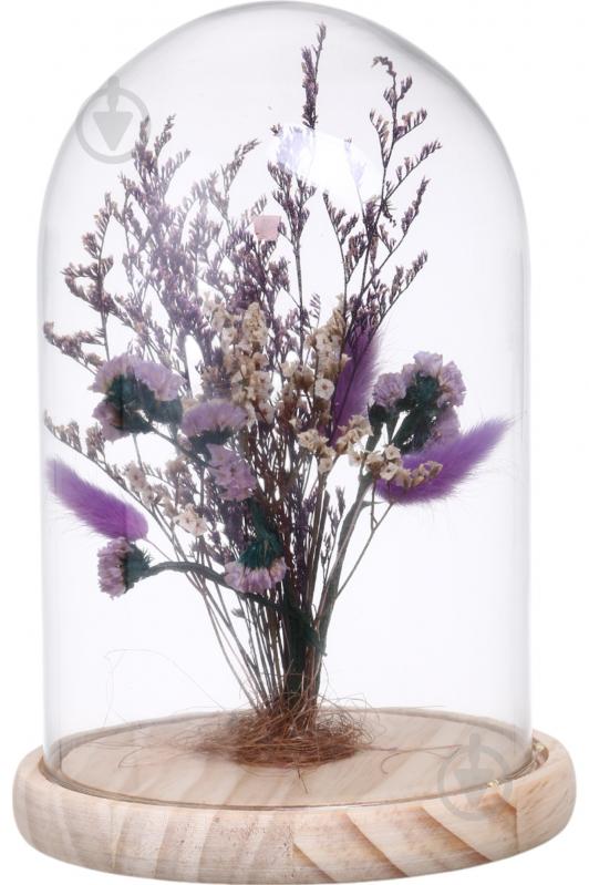 Квітка штучна в скляній колбі Wildflowers з підсвіткою 17х25 см Koopman - фото 1