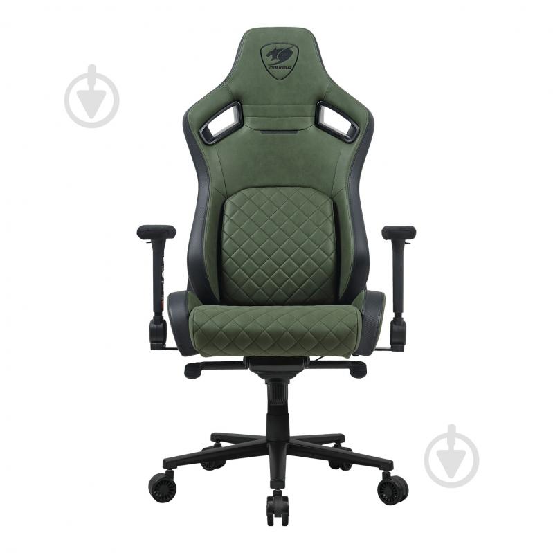 Крісло ігрове Cougar DEFENSOR S Army Green F, дихаюча тканина, сталевий каркас зелений - фото 1