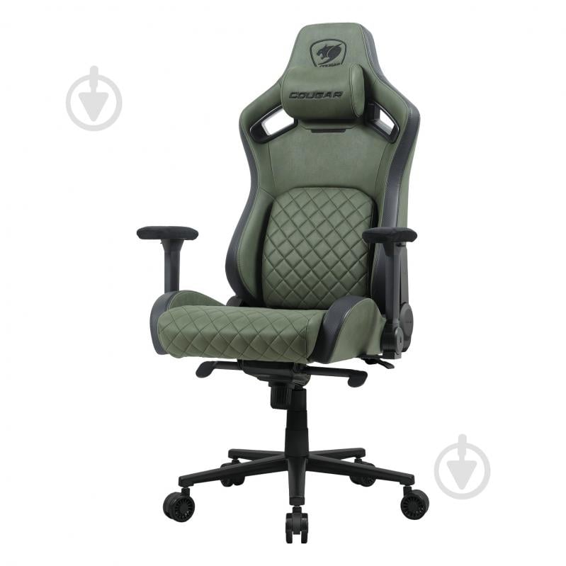 Крісло ігрове Cougar DEFENSOR S Army Green F, дихаюча тканина, сталевий каркас зелений - фото 3