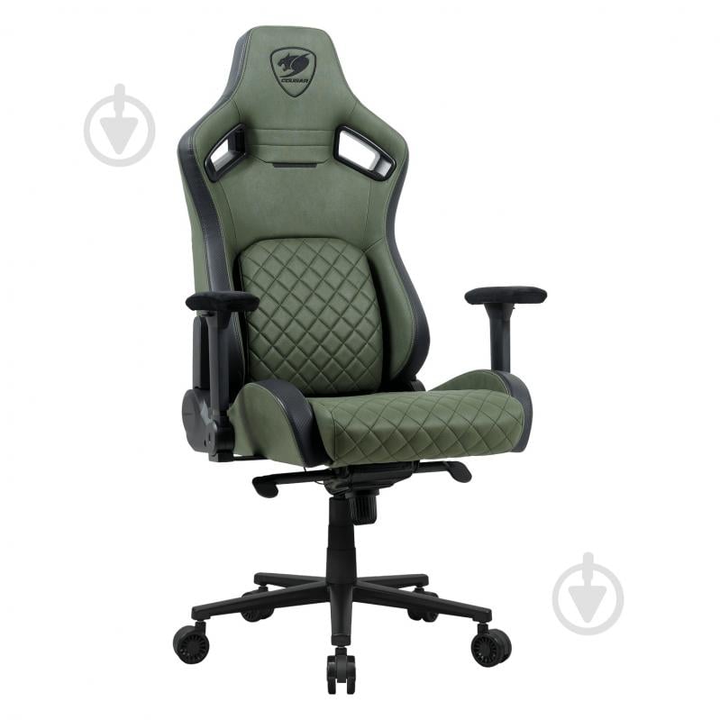 Крісло ігрове Cougar DEFENSOR S Army Green F, дихаюча тканина, сталевий каркас зелений - фото 4