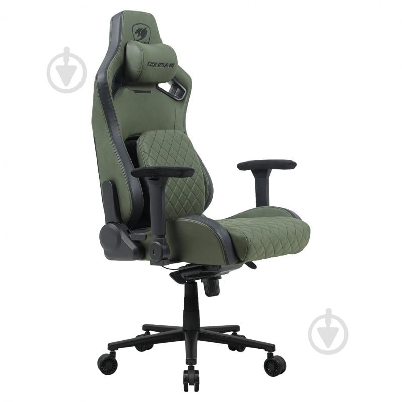 Крісло ігрове Cougar DEFENSOR S Army Green F, дихаюча тканина, сталевий каркас зелений - фото 5