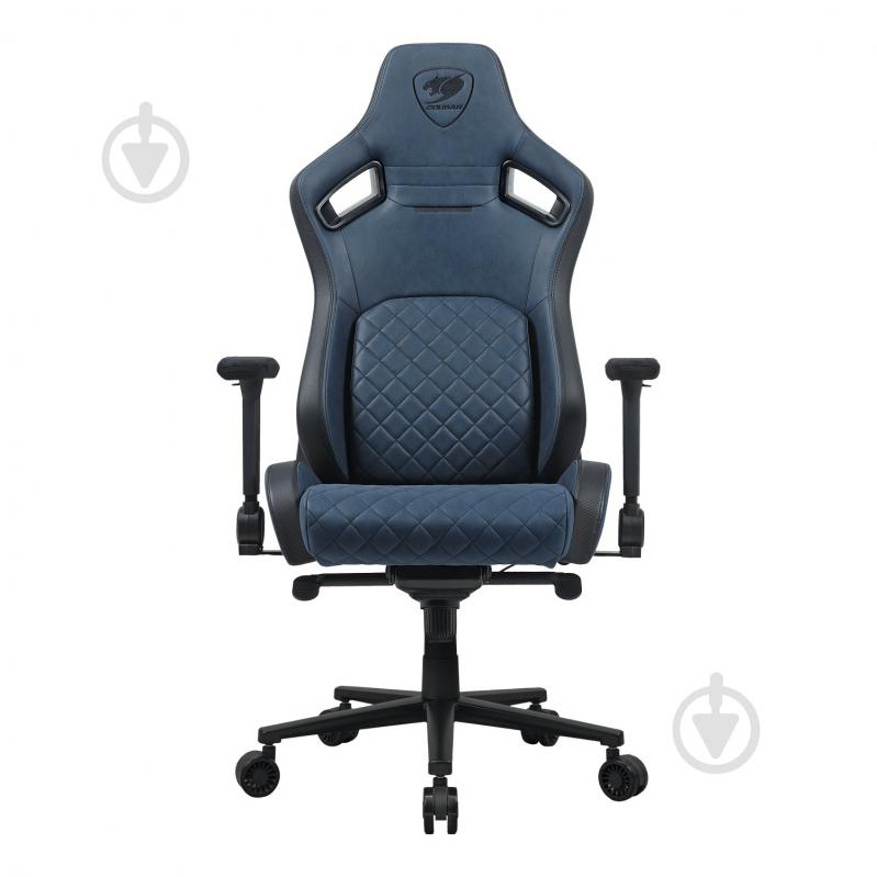Крісло ігрове Cougar DEFENSOR S Navy Blue F, дихаюча тканина, сталевий каркас синій - фото 1