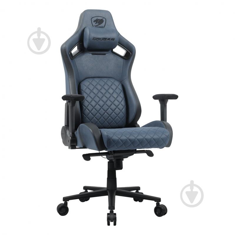 Крісло ігрове Cougar DEFENSOR S Navy Blue F, дихаюча тканина, сталевий каркас синій - фото 2